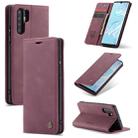 CaseMe-013 Multifunctional Retro Frosted Horizontal Flip Leather Case for Huawei P30 Pro, with Card Slot & Holder & Wallet (Wine Red) - 1