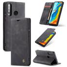 CaseMe-013 Multifunctional Retro Frosted Horizontal Flip Leather Case for Huawei P30 Lite, with Card Slot & Holder & Wallet (Black) - 1