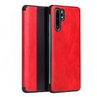 Fierre Shann Crazy Horse Texture Horizontal Flip PU Leather Case for Huawei P30 Pro, with Smart View Window & Sleep Wake-up Function(Red) - 1