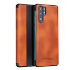 Fierre Shann Crazy Horse Texture Horizontal Flip PU Leather Case for Huawei P30 Pro, with Smart View Window & Sleep Wake-up Function(Brown) - 1