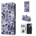 Skull and Flower Pattern 3D Horizontal Flip Leather Case for Huawei Y7 (2019), with Holder & Card Slots & Photo Frame & Wallet - 1