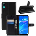 Litchi Texture Horizontal Flip Leather Case for Huawei Enjoy 9 / Y7 prime (2019) / Y7 Pro (2019), with Wallet & Holder & Card Slots(Black) - 1