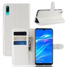 Litchi Texture Horizontal Flip Leather Case for Huawei Enjoy 9 / Y7 prime (2019) / Y7 Pro (2019), with Wallet & Holder & Card Slots(White) - 1