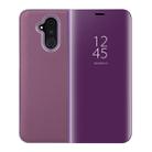 Mirror Clear View Horizontal Flip PU Smart Leather Case for Huawei Mate 20 Lite, with Holder (Violet) - 1