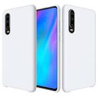 Solid Color Liquid Silicone Dropproof Protective Case for Huawei P30 (White) - 1