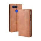 Magnetic Buckle Retro Texture Horizontal Flip Leather Case for Huawei Honor View 20, with Holder & Card Slots & Wallet (Brown) - 1