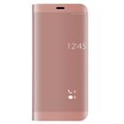 For Huawei  Mate 9 Pro Electroplating PC + PU Horizontal Flip Protective Case with Stand Holder & Sleep / Wake-up Function (Rose Gold) - 1