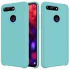 Solid Color Liquid Silicone Dropproof Protective Case for Huawei Honor View 20(Blue) - 1