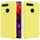 Solid Color Liquid Silicone Dropproof Protective Case for Huawei Honor View 20(Yellow) - 1