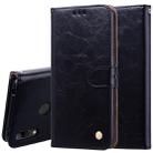 Business Style Oil Wax Texture Horizontal Flip Leather Case for Huawei Y7 (2019), with Holder & Card Slots & Wallet (Black) - 1