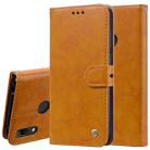 Business Style Oil Wax Texture Horizontal Flip Leather Case for Huawei Y7 (2019), with Holder & Card Slots & Wallet (Brown) - 1