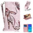 3D Colored Drawing Butterfly High-heeled Shoes Pattern Horizontal Flip Leather Case for Huawei P Smart+ 2019 / Enjoy 9s / Honor 10i / Honor 20i / Honor 20 Lite, with Holder & Card Slots & Wallet - 1