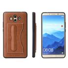 Fierre Shann Full Coverage Protective Leather Case for Huawei Mate 10,  with Holder & Card Slot (Brown) - 1