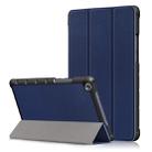 Custer Texture Horizontal Flip Leather Case for Huawei MediaPad M5 Lite 8 inch , with Three-folding Holder(Dark Blue) - 1