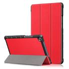 Custer Texture Horizontal Flip Leather Case for Huawei MediaPad M5 Lite 8 inch , with Three-folding Holder(Red) - 1