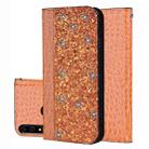 Crocodile Texture Glitter Powder Horizontal Flip Leather Case for Huawei Y9 prime (2019), with Card Slots & Holder (Orange) - 1