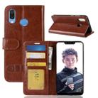 PU + TPU Crazy Horse Texture Horizontal Flip Leather Case for Huawei Honor Play, with Wallet & Holder & Card Slots (Brown) - 1