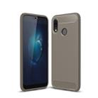 For Huawei  P20 Lite Brushed Texture Carbon Fiber Shockproof TPU Protective Back Case (Grey) - 1