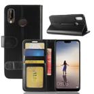 For Huawei  P20 Lite PU + TPU Crazy Horse Texture Horizontal Flip Leather Case with Wallet & Holder & Card Slots (Black) - 1