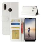 For Huawei  P20 Lite PU + TPU Crazy Horse Texture Horizontal Flip Leather Case with Wallet & Holder & Card Slots (White) - 1