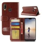 For Huawei  P20 Lite PU + TPU Crazy Horse Texture Horizontal Flip Leather Case with Wallet & Holder & Card Slots (Brown) - 1