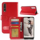 For Huawei  P20 Pro PU + TPU Crazy Horse Texture Horizontal Flip Leather Case with Wallet & Holder & Card Slots(Red) - 1