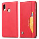 Knead Skin Texture Horizontal Flip Leather Case for Huawei P30 Lite, with Photo Frame & Holder & Card Slots & Wallet (Red) - 1