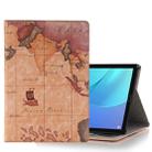 For Huawei MediaPad M5 10.8 inch Map Pattern Horizontal Flip PU Leather Case with Holder & Wallet (Brown) - 1