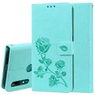 Rose Embossed Horizontal Flip PU Leather Case for Huawei P Smart Z, with Holder & Card Slots & Wallet (Green) - 1