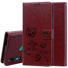 Rose Embossed Horizontal Flip PU Leather Case for Huawei P Smart Z, with Holder & Card Slots & Wallet (Brown) - 1