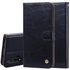 Business Style Oil Wax Texture Horizontal Flip Leather Case for Huawei Honor 20, with Holder & Card Slots & Wallet (Black) - 1