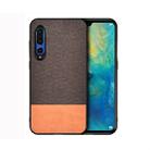 Shockproof Splicing PU + Cloth Protective Case for Huawei P30 (Brown) - 1