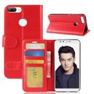 For Huawei  Honor 9 Lite Crazy Horse Texture Horizontal Flip Leather Case with Holder & Card Slots & Wallet (Red) - 1