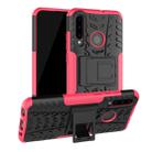 Tire Texture TPU+PC Shockproof Case for Huawei P Smart+ 2019, with Holder (Pink) - 1