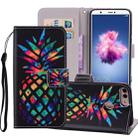 Colored Pineapple Pattern Colored Drawing Horizontal Flip Leather Case for Huawei P Smart / Enjoy 7S, with Holder & Card Slots & Wallet & Lanyard - 1