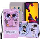 Cute Owl Pattern Colored Drawing Horizontal Flip Leather Case for Huawei P20 Lite, with Holder & Card Slots & Wallet & Lanyard - 1