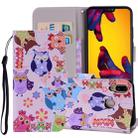 Colored Owl Pattern Colored Drawing Horizontal Flip Leather Case for Huawei P20 Lite, with Holder & Card Slots & Wallet & Lanyard - 1