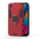 Panther PC + TPU Shockproof Protective Case for Huawei Honor 8S, with Magnetic Ring Holder (Red) - 1