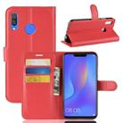 Litchi Texture Horizontal Flip Leather Case for Huawei nova 3i / Huawei P smart + (Germany), with Wallet & Holder & Card Slots(Red) - 1