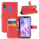 Litchi Texture Horizontal Flip Leather Case for Huawei Nova 3, with Wallet & Holder & Card Slots(Red) - 1