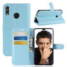 Litchi Texture Horizontal Flip Leather Case for Huawei Honor 8X, with Holder & Card Slots & Wallet & Photo Frame(Blue) - 1