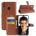 Litchi Texture Horizontal Flip Leather Case for Huawei Honor 8X, with Holder & Card Slots & Wallet & Photo Frame(Brown) - 1