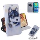 White Wolf Pattern Coloured Drawing Horizontal Flip Leather Case for Huawei Mate 20 Pro, with Holder & Card Slots & Wallet - 1