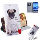 Pug Pattern Coloured Drawing Horizontal Flip Leather Case for Huawei Mate 20 Lite, with Holder & Card Slots & Wallet - 1