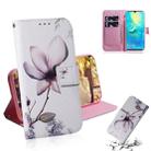 Magnolia Flower Pattern Coloured Drawing Horizontal Flip Leather Case for Huawei Mate 20 X, with Holder & Card Slots & Wallet - 1