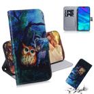 Oil Painting Owl Pattern Coloured Drawing Horizontal Flip Leather Case for Huawei P Smart (2019) / Honor 10 Lite, with Holder & Card Slots & Wallet - 1