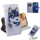 White Wolf Pattern Coloured Drawing Horizontal Flip Leather Case for Huawei Y7 Prime (2019) / Y7 Pro (2019) / Enjoy 9, with Holder & Card Slots & Wallet - 1