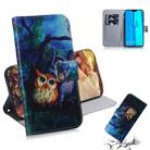 Oil Painting Owl Pattern Coloured Drawing Horizontal Flip Leather Case for Huawei Y9 (2019) / Enjoy 9 Plus, with Holder & Card Slots & Wallet - 1