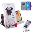 Pug Pattern Coloured Drawing Horizontal Flip Leather Case for Huawei Honor 8C, with Holder & Card Slots & Wallet - 1