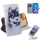 White Wolf Pattern Coloured Drawing Horizontal Flip Leather Case for Huawei Honor 8X, with Holder & Card Slots & Wallet - 1